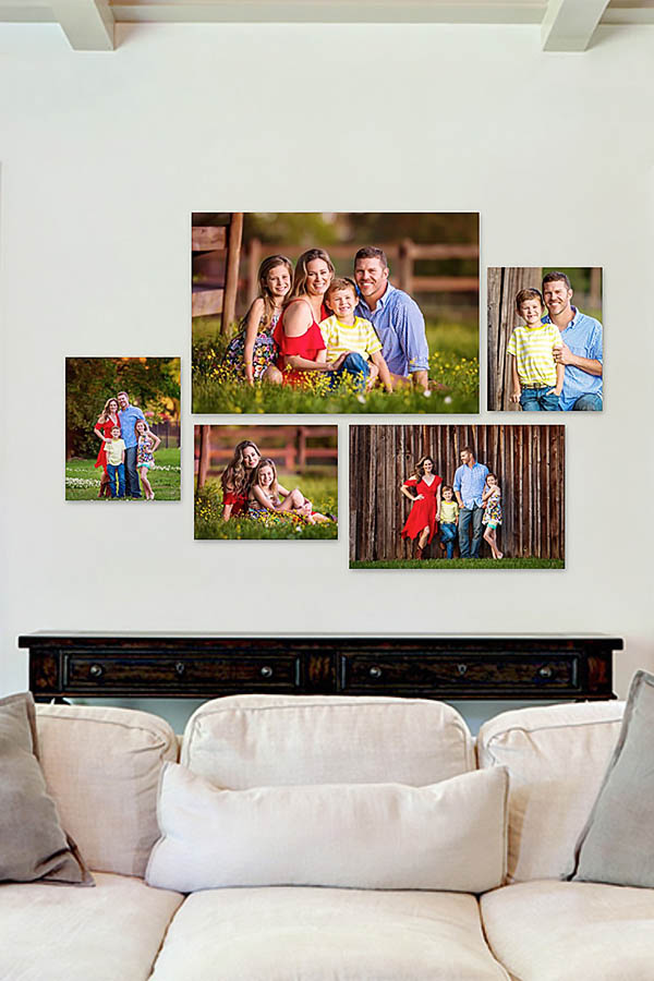 Watersound Beach Florida Photographers | 30A Gallery Wall Family Photography Watersound Beach Florida Photographers gallery wall display of family portrait collection above couch
