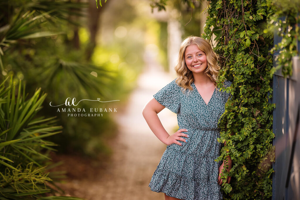 Rosemary Beach Senior Spring Portrait — styled at a tree-lined path