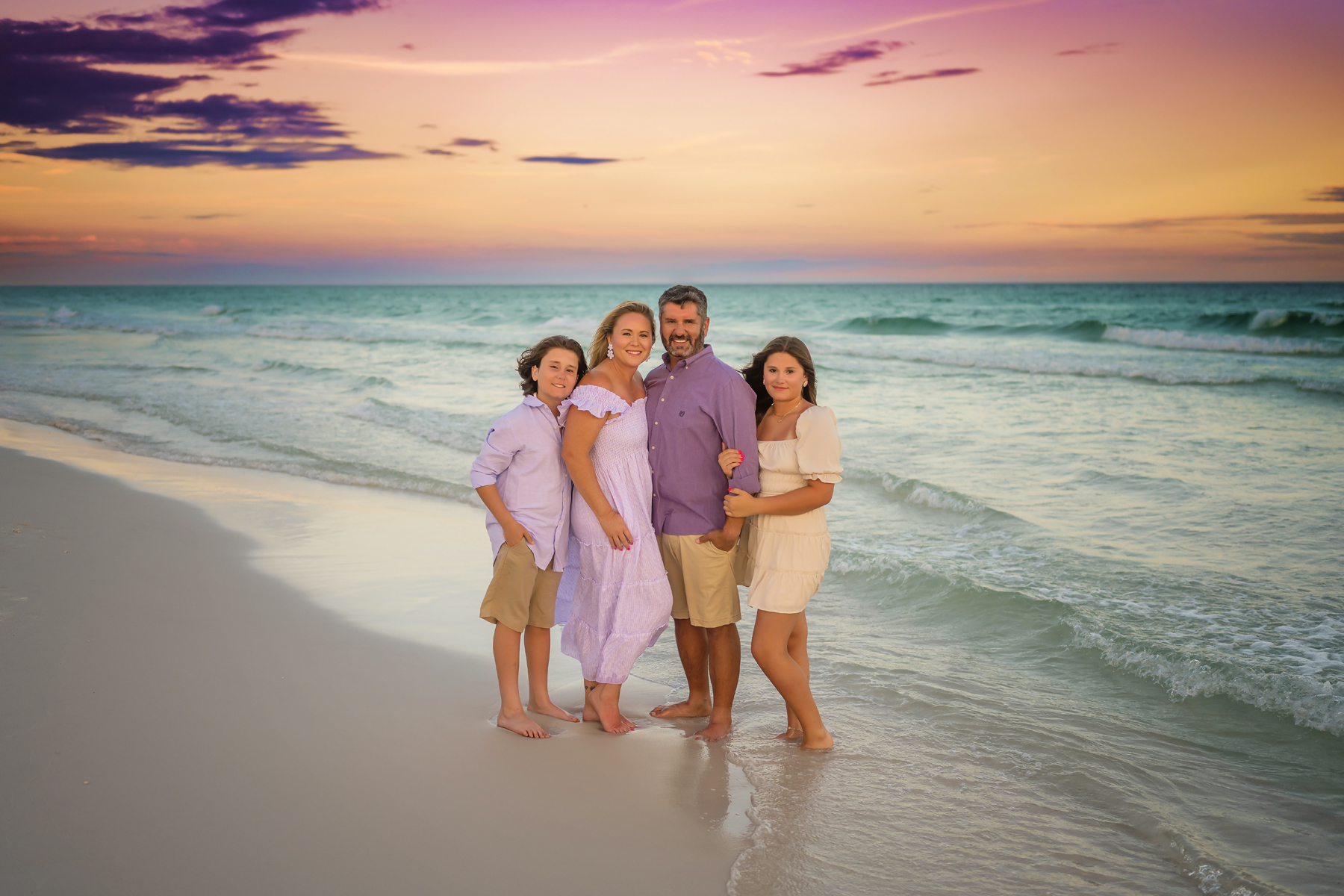 Gonzales Family Destin Beach Sunset Portraits — walking hand in hand at sunset vol1