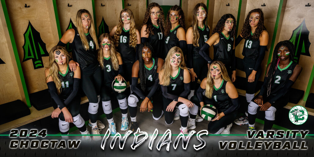 Choctaw Indians Varsity Volleyball 2024 Team Banner — varsity team in locker room banner team banner artwork vol1