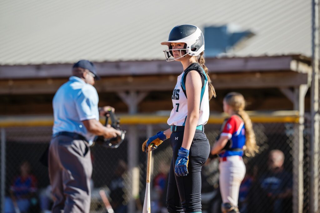 Destin Middle School Softball vs Shoal River 2024 — warm-up swing black-and-white tournament vol1