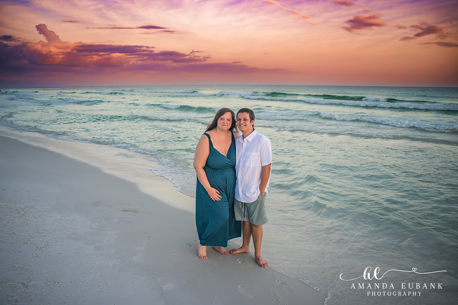 Destin Family Photographer – Close Embrace on the Beach Couple sharing a close embrace on the beach in Destin, Florida