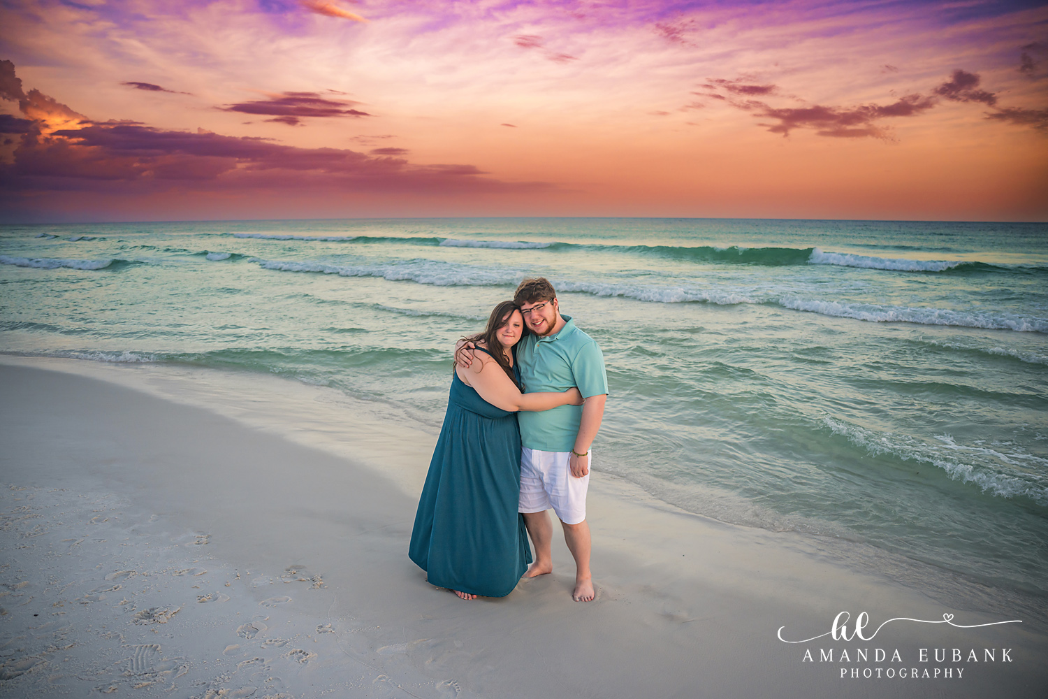 Destin Family Photographer – Close Couple Portrait Couple standing close together on the beach in Destin, Florida