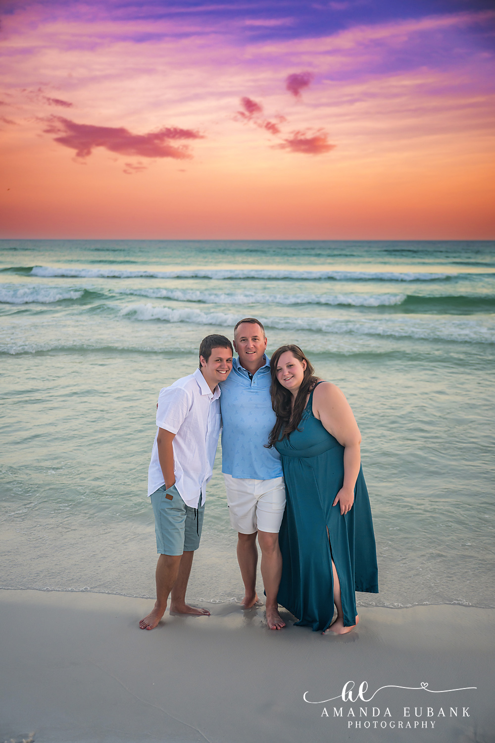 Destin Family Photographer – Couple Portrait on the Beach Couple standing together on the beach in Destin, Florida